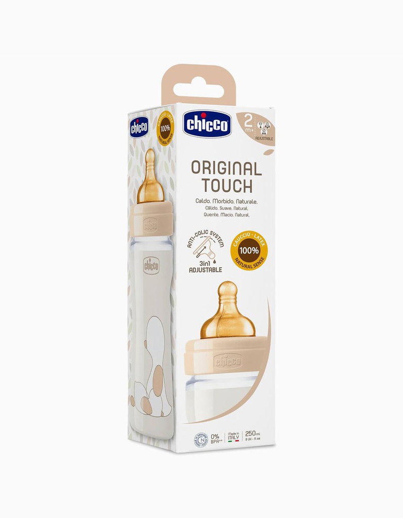 Chicco Угж латекс хуванцар 250мл Original touch beige